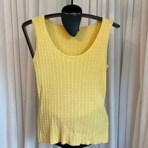 Yellow Scoop Neck Sweater Vest